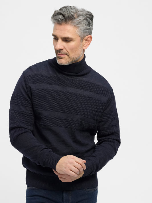 Woolen Long Sleeve Turtleneck Jens - Navy