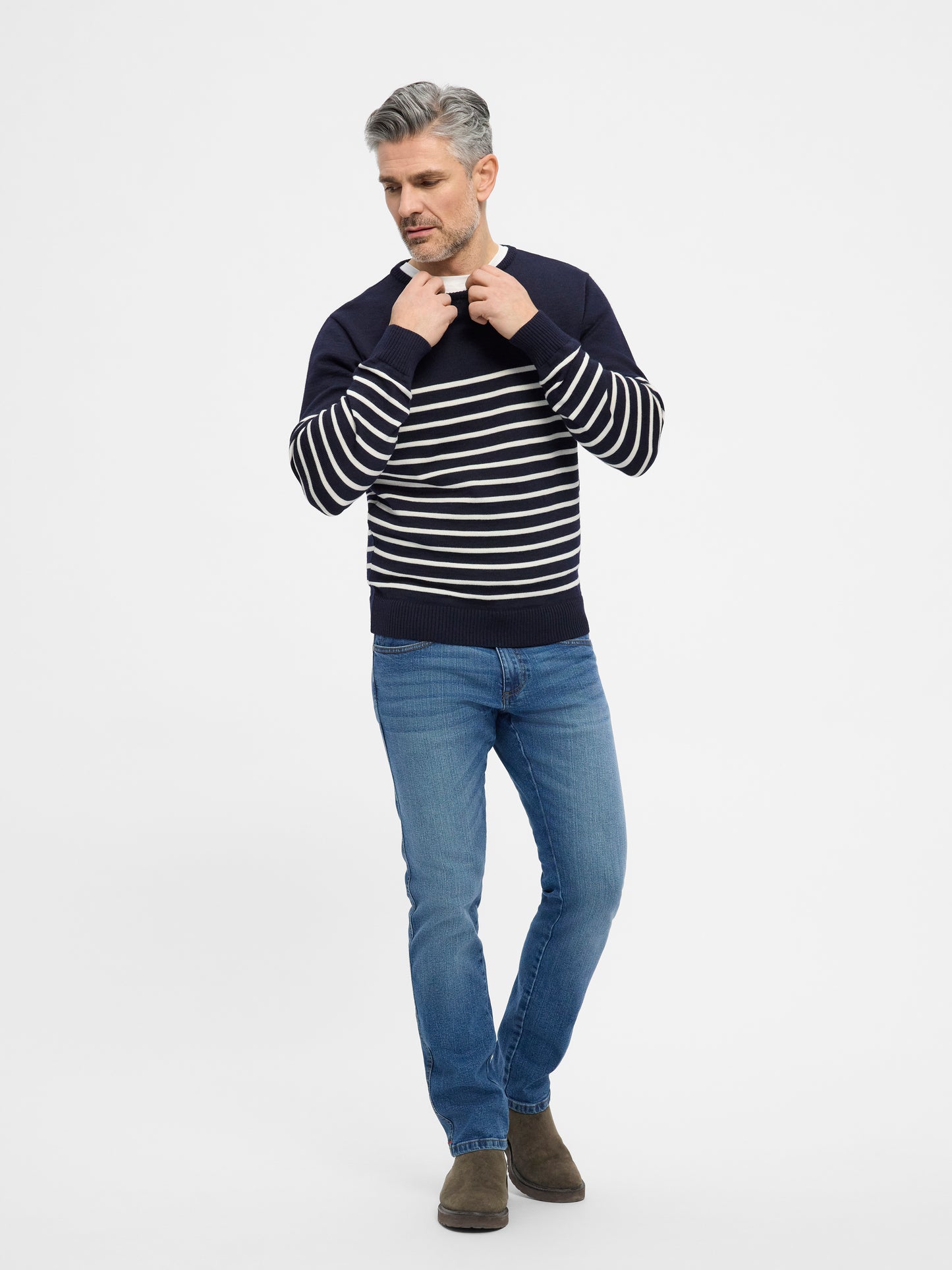 Woolen Long Sleeve Sweater Jan - Striped Seafarer