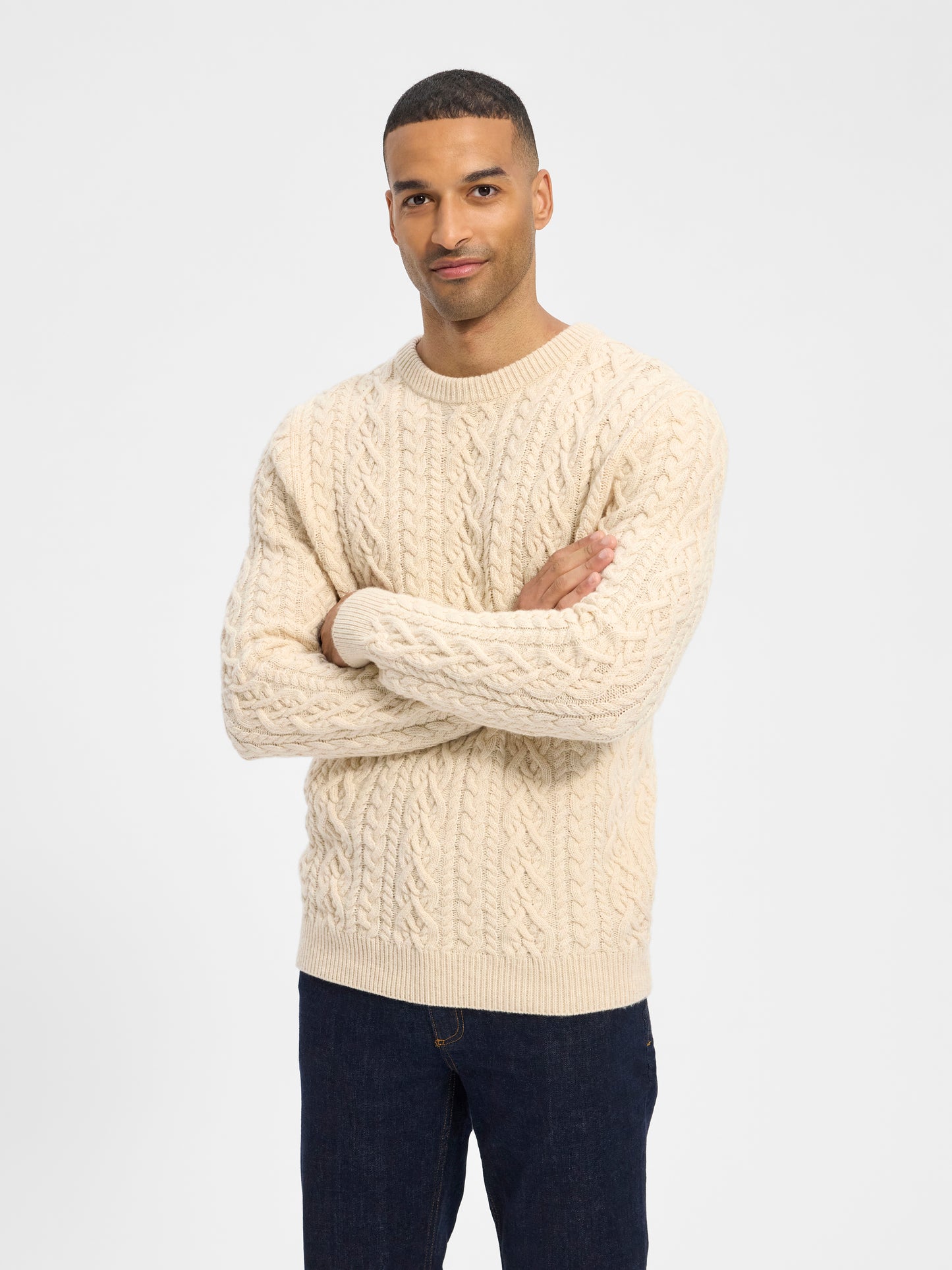 Woolen Long Sleeve Jumper - Off White