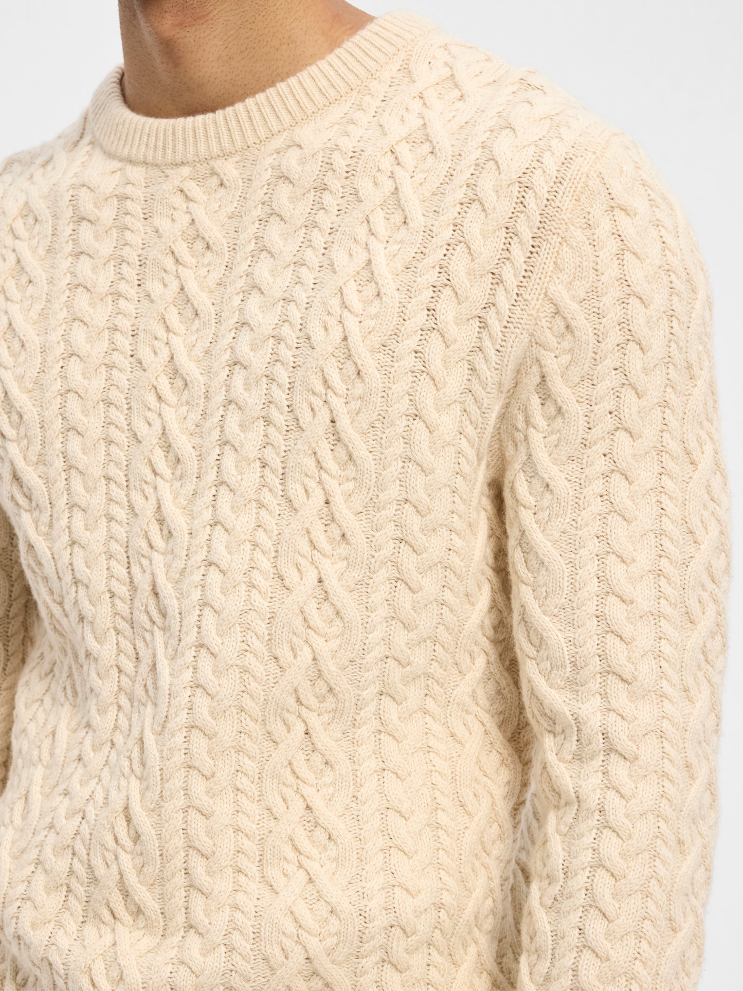 Woolen Long Sleeve Jumper - Off White