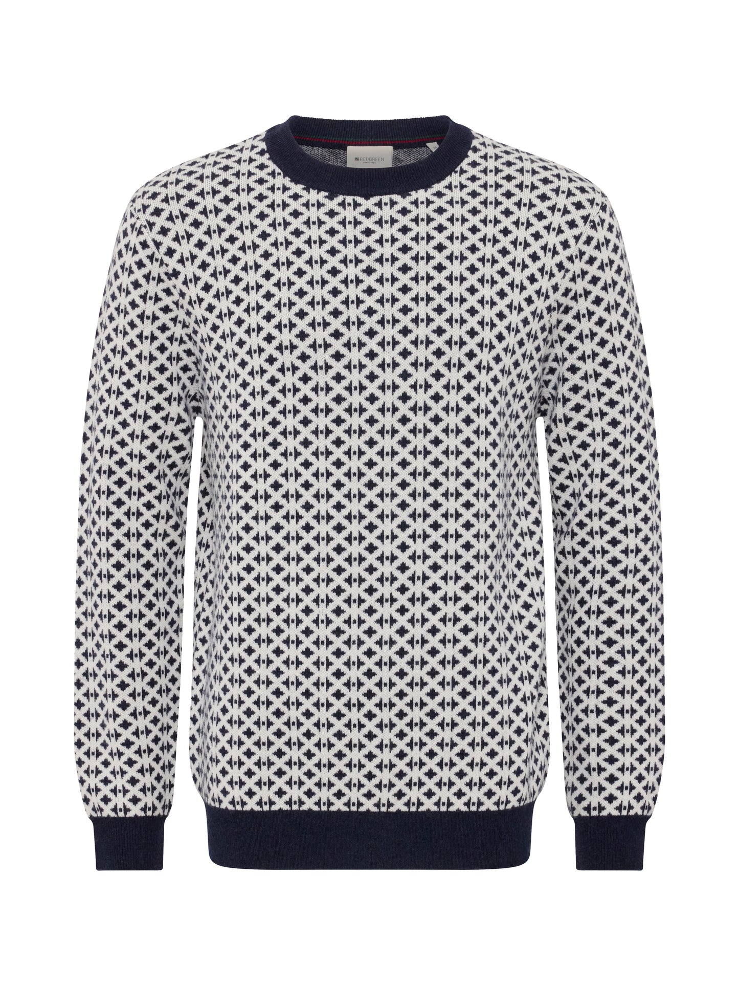 Woolen Long Sleeve Jumper - Off White Pattern