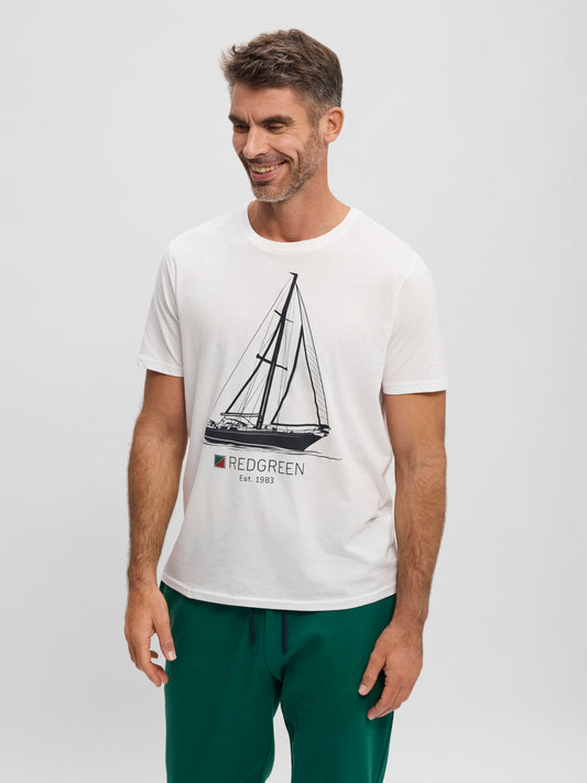 T-Shirt Sailing Design - Solid White